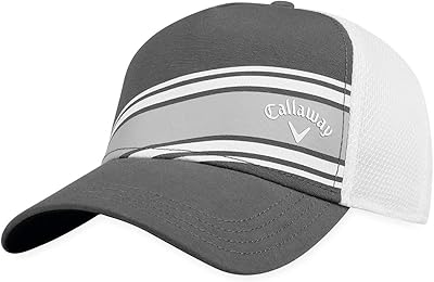 Callaway 2018 Stripe Mesh Hat Performance Snapback One Size Charcoal White