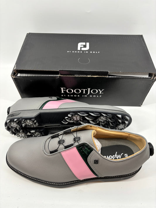 Footjoy Myjoys Premiere BOA Packard Golf Shoes Grey Pink Green 12 Medium