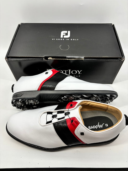Footjoy Myjoys Premiere BOA Packard Golf Shoes White Red Black Georgia 13 Wide