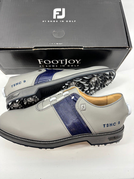Footjoy Myjoys Premiere BOA Packard Golf Shoes Grey Purple Logos 10.5 M