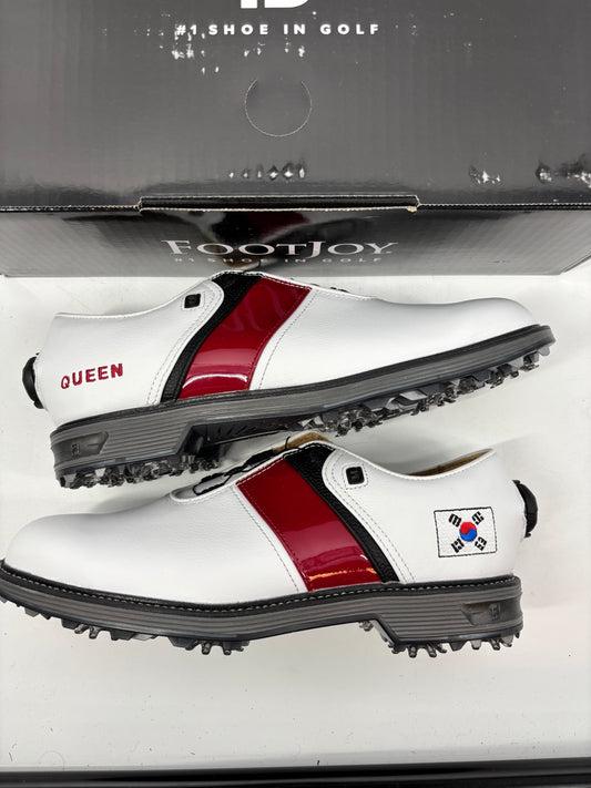 Footjoy Myjoys Premiere BOA Packard Golf Shoes White Red Black Korea 6.5 XW