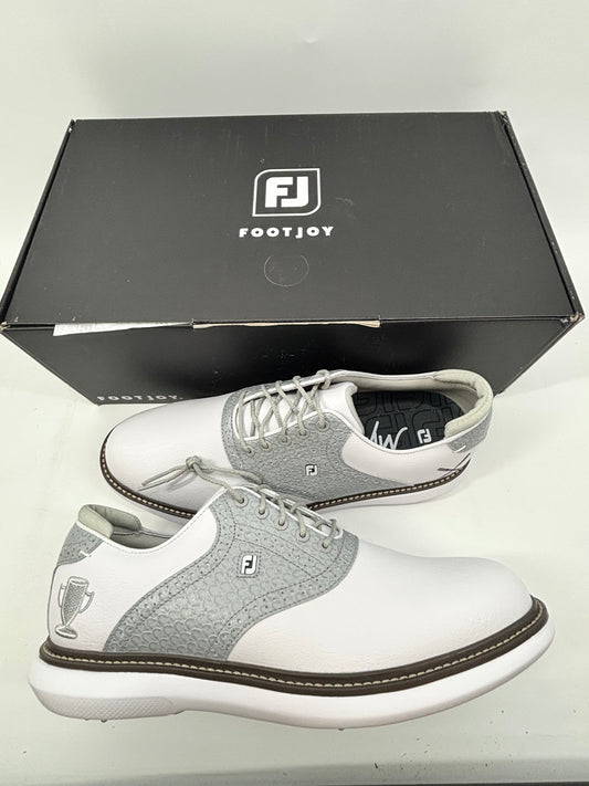 Footjoy Myjoys Traditions Series Golf Shoes White Grey Custom 10.5 Medium