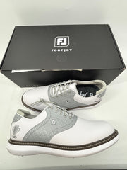 Footjoy Myjoys Traditions Series Golf Shoes White Grey Custom 10.5 Medium