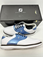 Footjoy Myjoys Traditions Series Golf Shoes White Custom Blue 11 Wide
