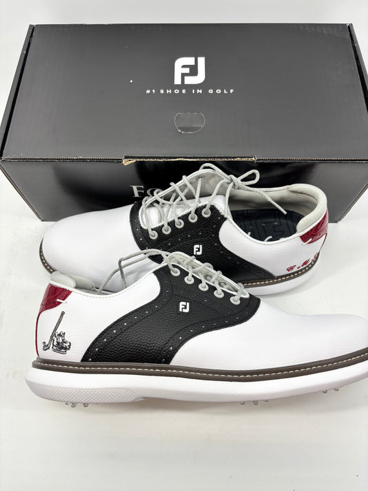 Footjoy Myjoys Traditions Series Golf Shoes White Black Red 10.5 M Hockey