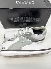 Footjoy Myjoys Traditions Series Golf Shoes White Grey Custom NS 11 Medium