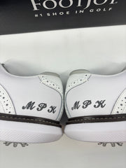 Footjoy Myjoys Traditions Series Golf Shoes White Pebble Initials 10.5 Medium