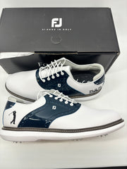 Footjoy Myjoys Traditions Series Golf Shoes White Blue Dad Golfer 12.5 M