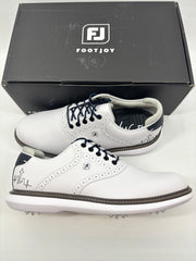 Footjoy Myjoys Traditions Series Golf Shoes White Blue Seattle Skyline 9 M