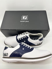Footjoy Myjoys Traditions Series Golf Shoes White Blue Custom DAD 14 Medium