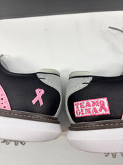 Footjoy Myjoys Traditions Series Golf Shoes Black Custom Pink Ribbon 11.5 Medium