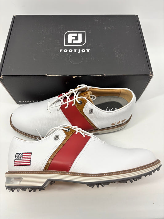 Footjoy Myjoys Premiere Custom Packard Golf Shoes White Custom USA 10 Medium