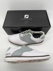 Footjoy Myjoys Traditions Series Golf Shoes White Pebble Initials AMW 9 Wide