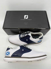 Footjoy Myjoys Traditions Series Golf Shoes White Pebble Scotland Flag 10 Medium
