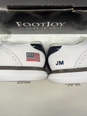 Footjoy Myjoys Traditions Series Golf Shoes White Pebble U.S.A. Flag 12 Medium