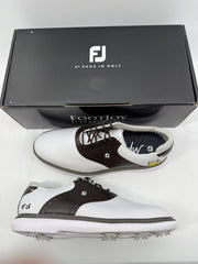 Footjoy Myjoys Traditions Series Golf Shoes White Brown Beer Mug 9.5 Medium