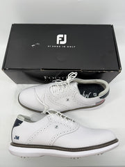 Footjoy Myjoys Traditions Series Golf Shoes White Pebble U.S.A. Flag 12 Medium