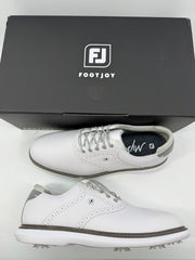 Footjoy Myjoys Traditions Series Golf Shoes White Gray 12 Medium
