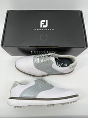 Footjoy Myjoys Traditions Series Golf Shoes White Silver 8 Extra Wide
