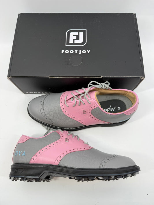 Footjoy Myjoys Premiere Series Wilcox Golf Shoes Grey Pink BYA BDU 8 Medium