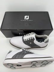 Footjoy Myjoys Traditions Series Golf Shoes White Grey Custom 9.5 Medium