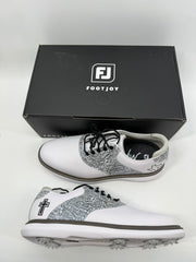 Footjoy Myjoys Traditions Golf Shoes Custom White Gray Texas Cross 9 Medium