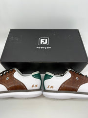 Footjoy Myjoys Traditions Golf Shoes Custom White Tan Green JK 13 Medium