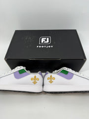 Footjoy Myjoys Links Series Golf Shoes Womens White Lavender Fleur-de-lis 5 Med