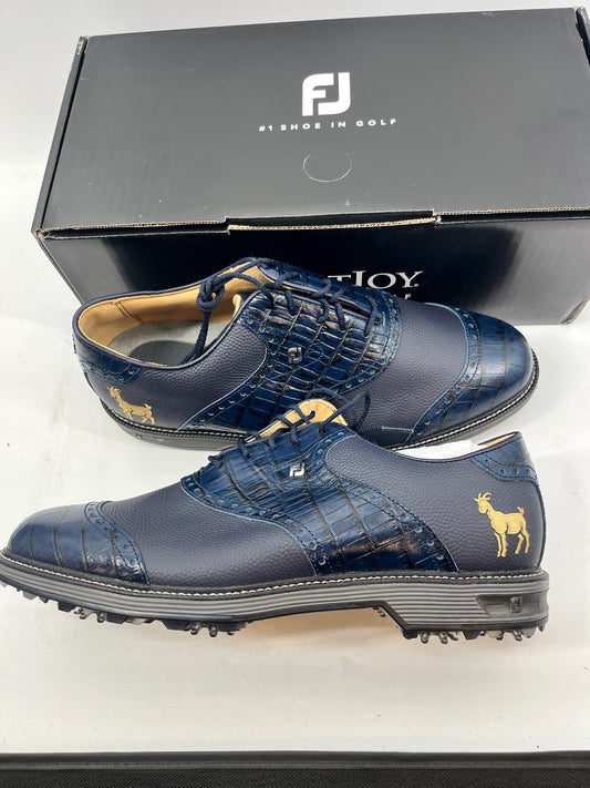 Footjoy Myjoys Premiere Series Wilcox Golf Shoes Blue Custom THE GOAT 10.5 XW