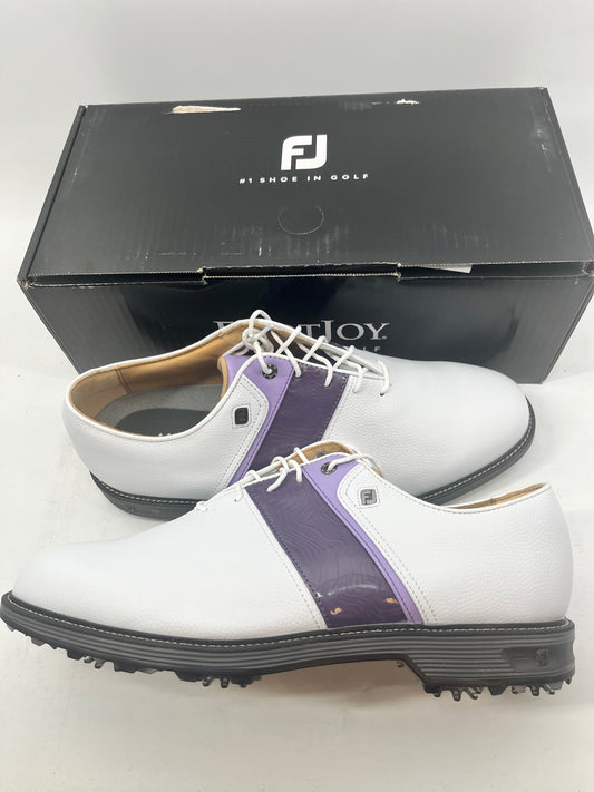Footjoy Myjoys Premiere Series Packard Golf Shoes Custom White Purple 12 Wide