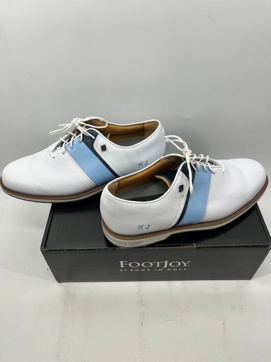 Footjoy Myjoys Premiere Series Packard Golf Shoes Custom White Blue KJ 11 Medium