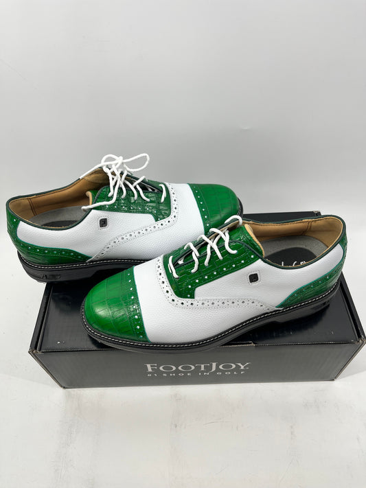 Footjoy Myjoys Premiere Series Tarlow Golf Shoes White Green Gator 8 Medium