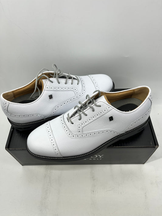 Footjoy Myjoys Premiere Series Tarlow Golf Shoes White Pebble 10.5 Medium