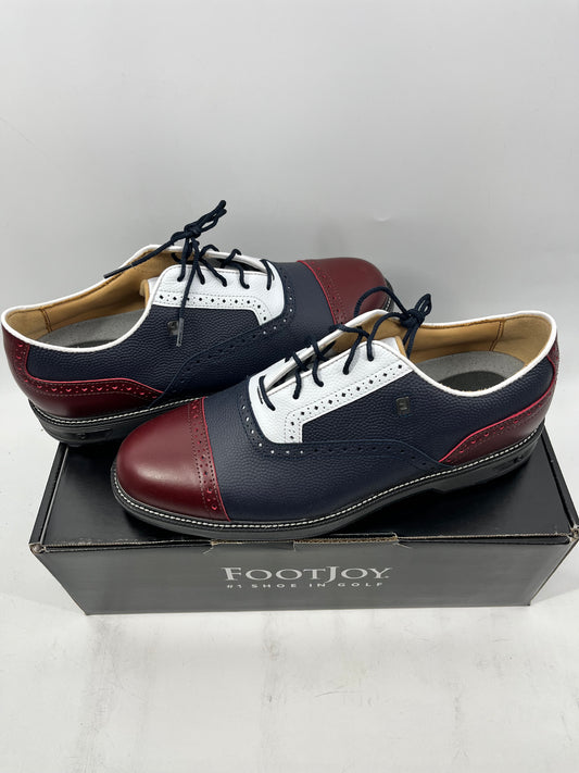 Footjoy Myjoys Premiere Series Tarlow Golf Shoes Navy Cranberry White 10.5 Med