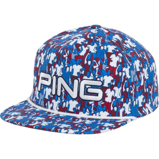 PING Men's Gallery Golf Hat Red White Blue Performance Cap