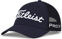 Titleist Golf Tour Performance Mesh Hat 2025 Navy White Adjustable Closure