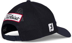Titleist Golf Tour Performance Mesh Hat 2025 Navy White Adjustable Closure