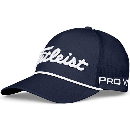 Titleist Golf Tour Rope Hat 2025 Navy White Mesh Material Adjustable Back
