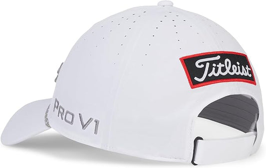 Titleist Golf Tour Breezer Hat 2025 White Gray Adjustable Closure
