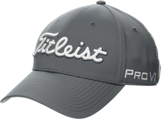 Titleist Golf Tour Performance Hat 2025 Charcoal White Adjustable Closure