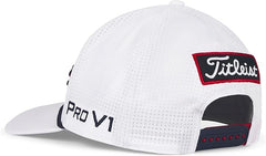 Titleist Golf Tour Rope Hat 2025 White Navy Red Mesh Material Adjustable Back