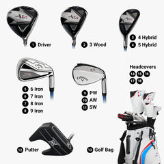 Callaway XR 26 13-Piece Complete Set Men's RH Graphite Regular Flex Blue Red