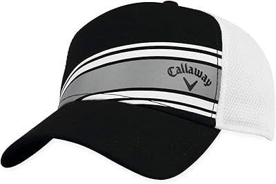 Callaway 2018 Stripe Mesh Hat Performance Snapback One Size Black White