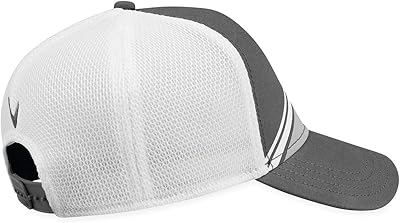 Callaway 2018 Stripe Mesh Hat Performance Snapback One Size Charcoal White