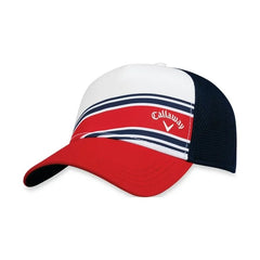 Callaway 2024 Stripe Mesh Red Navy White Hat Performance Snapback One Size