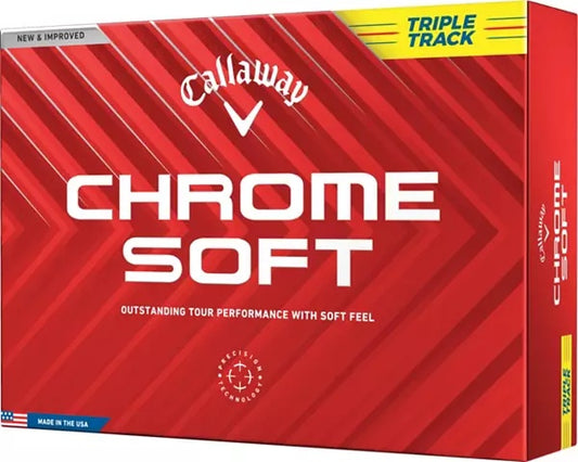 Callaway Chrome Soft Triple Track Golf Balls Yellow 2024 - 1 Dozen