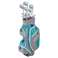 Tour Edge Lady Edge Complete Package 10 Club Set +1" Turquoise White Stand