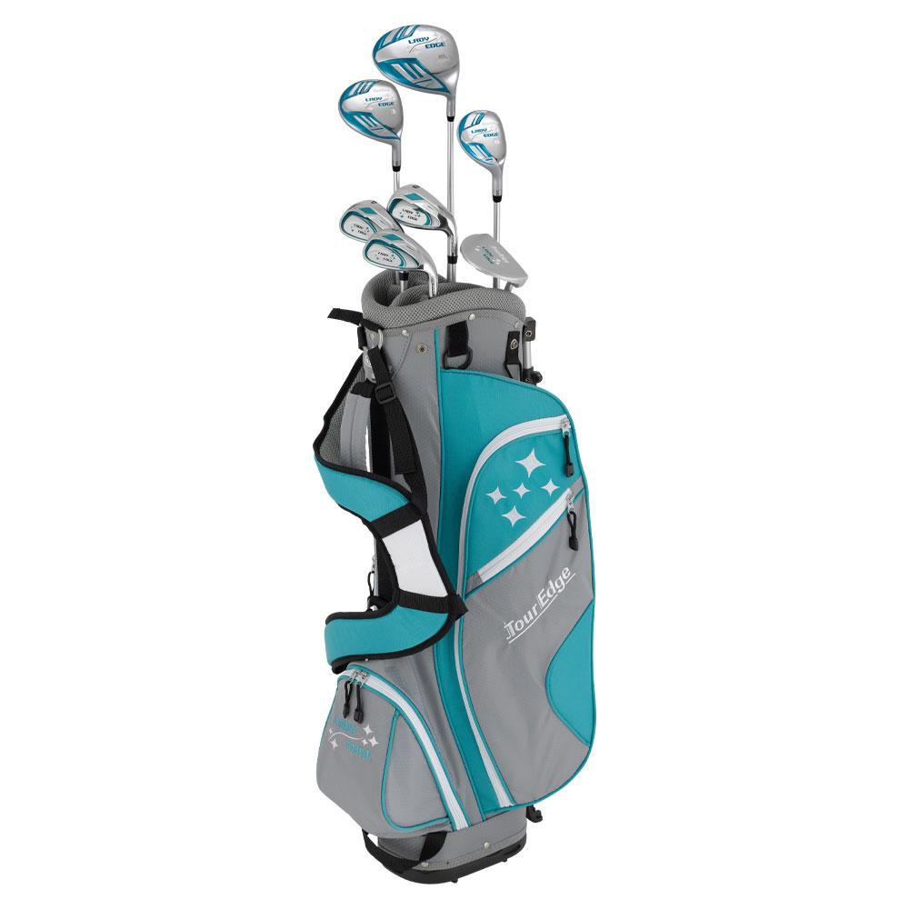 Tour Edge Lady Edge Complete Package Half Set LH Turquoise White Stand Bag