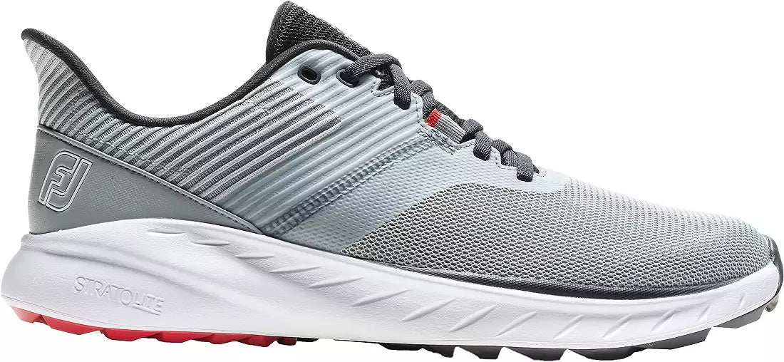 Footjoy Golf Shoes Flex 56297 Style 9.5 Medium Mens White Gray Red