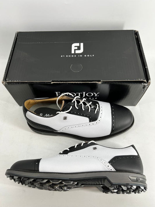 Footjoy Myjoys Premiere Series Tarlow Spikeless Golf Shoes White Black 11/10.5 M